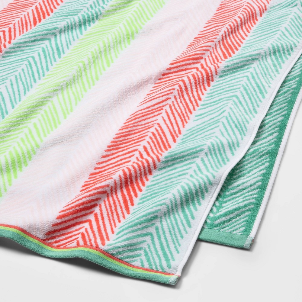 slide 3 of 3, XL Chevron Striped Beach Towel - Sun Squad, 1 ct