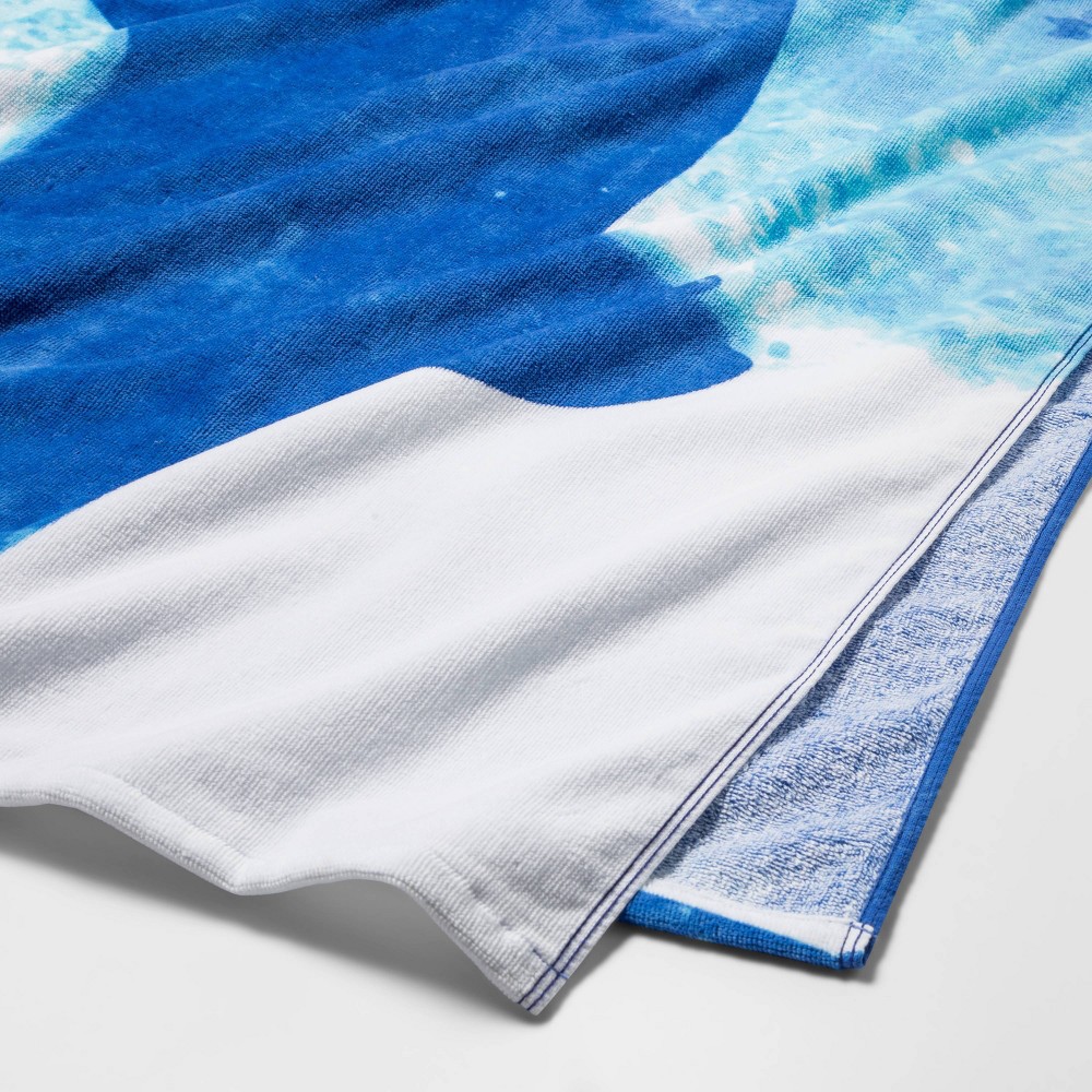 slide 3 of 3, Tie Dye Shark Icon Printed Beach Towel - Sun Squad, 1 ct