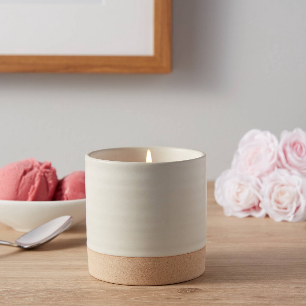 slide 4 of 4, 8oz Ceramic Candle Rosewater Sorbet - Threshold, 8 oz