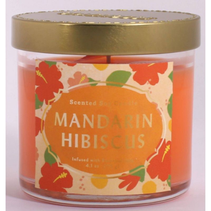slide 4 of 4, 4.1oz Small Jar Candle Mandarin Hibiscus - Opalhouse™: Soy Wax Blend, Glass Container, 20hr Burn Time, 4.1 oz