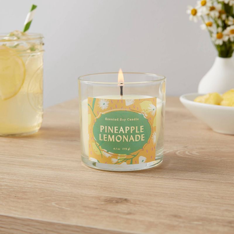 slide 3 of 3, 4.1oz 1-Wick Lidded Glass Jar Candle Pineapple Lemonade - Opalhouse™, 4.1 oz