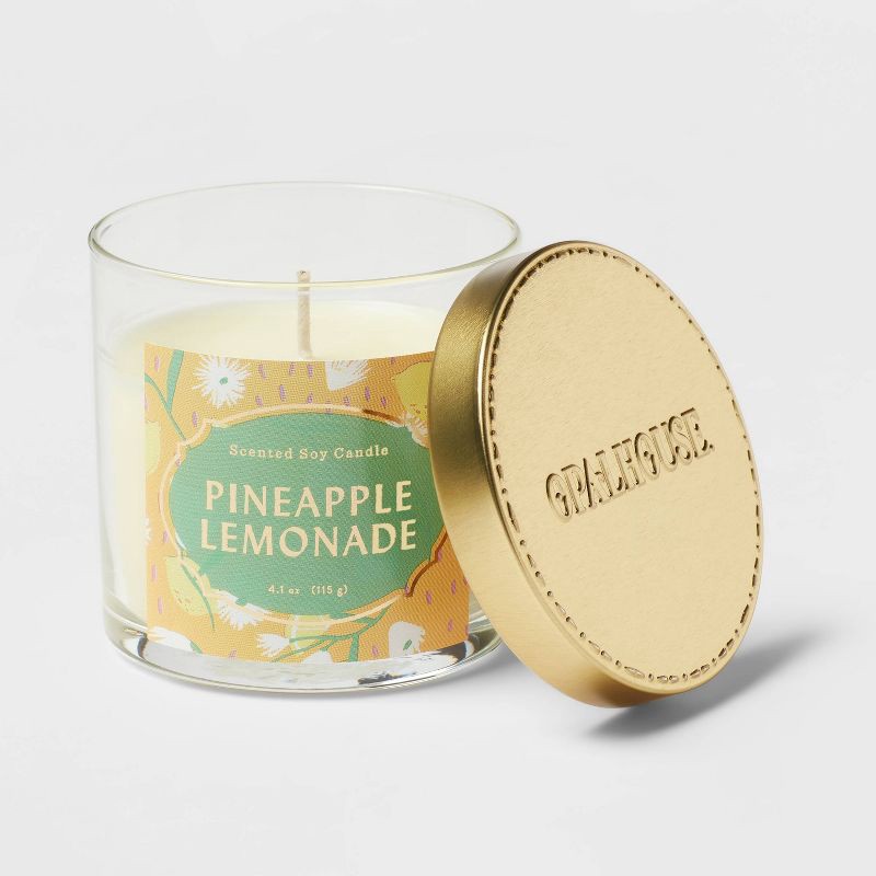 slide 2 of 3, 4.1oz 1-Wick Lidded Glass Jar Candle Pineapple Lemonade - Opalhouse™, 4.1 oz
