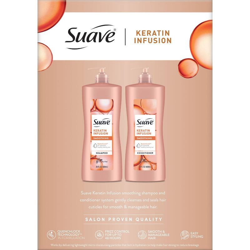slide 2 of 6, Suave Professionals Keratin Infusion Smoothing Shampoo and Conditioner - 56 fl oz, 56 fl oz