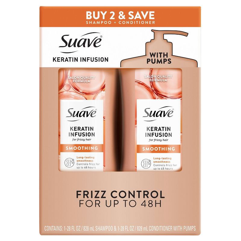 slide 1 of 9, Suave Professionals Keratin Infusion Smoothing Shampoo and Conditioner - 56 fl oz, 56 fl oz
