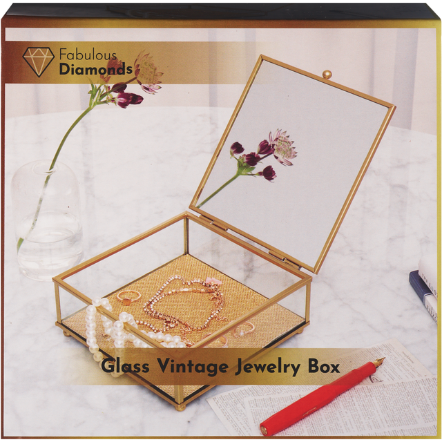 slide 1 of 1, CREATIVE HOME Gold Jewelry Box - Large, 1 ct