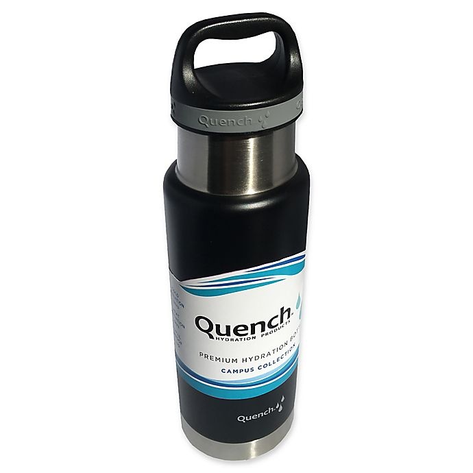 slide 2 of 2, Quench Campus Premium Water Bottle - Black, 18 oz