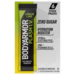 BODYARMOR Flash IV Lemon Lime Pouches, 0.25 dry oz, 6 Pack