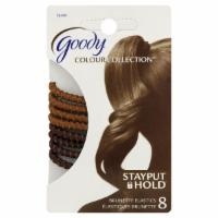 slide 1 of 1, Goody Colour Collection Sparkly Metallic Elastic Stayput Brunette, 8 ct