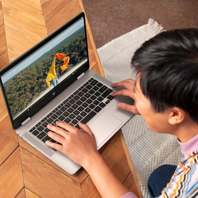 slide 6 of 9, HP Inc. HP 14" Convertible 2-in-1 Chromebook Laptop - Intel Processor - 4GB RAM - 64GB Flash Storage - Silver (14a-ca0036tg), 1 ct