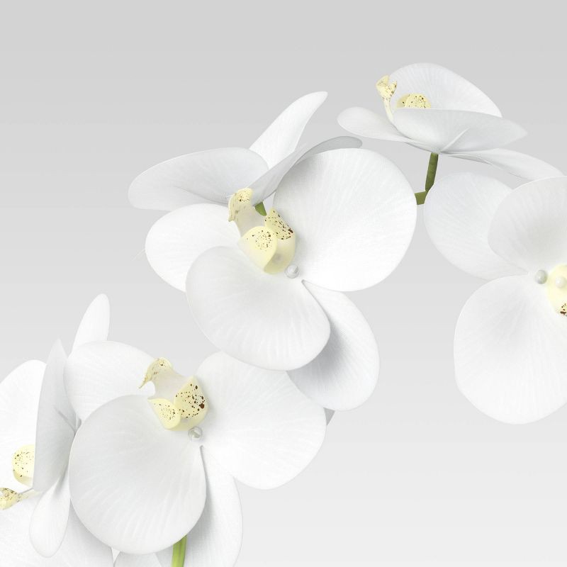 slide 3 of 4, Small Potted Orchid - Threshold™: Faux Floral in Ceramic Pot, Indoor Decorative Plant, 1 ct