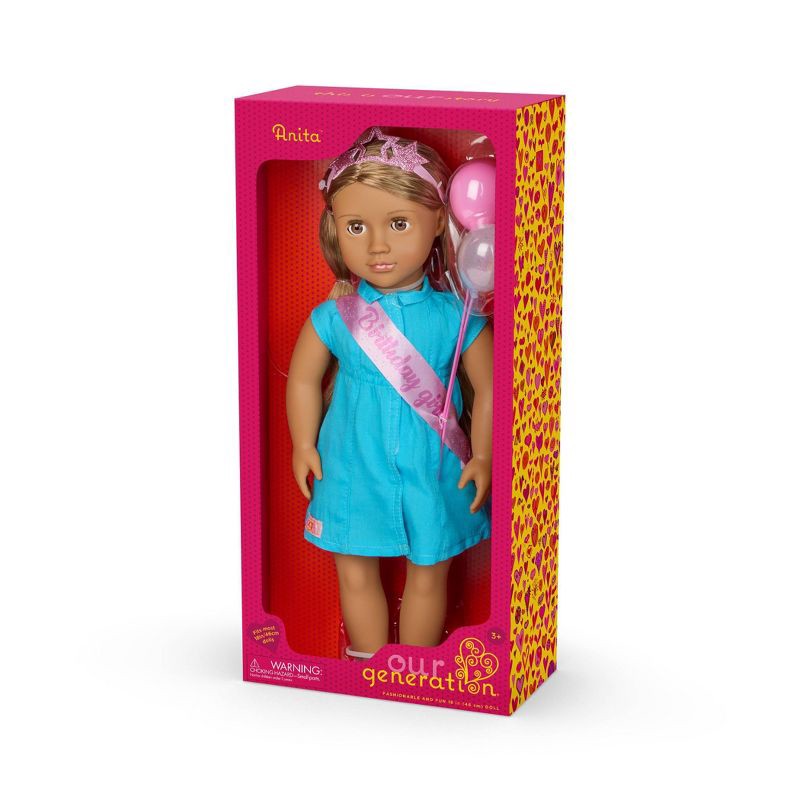 slide 5 of 5, Our Generation Anita 18" Birthday Party Doll, 1 ct