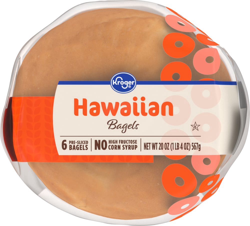 slide 3 of 5, Kroger Sweet Hawaiian Bagels 6 Count, 20 oz