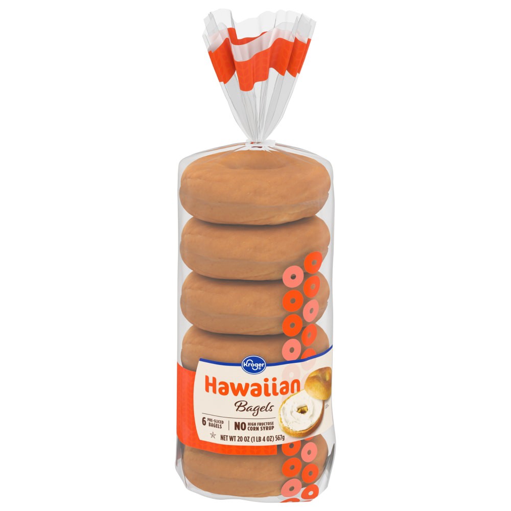 slide 1 of 5, Kroger Sweet Hawaiian Bagels 6 Count, 20 oz