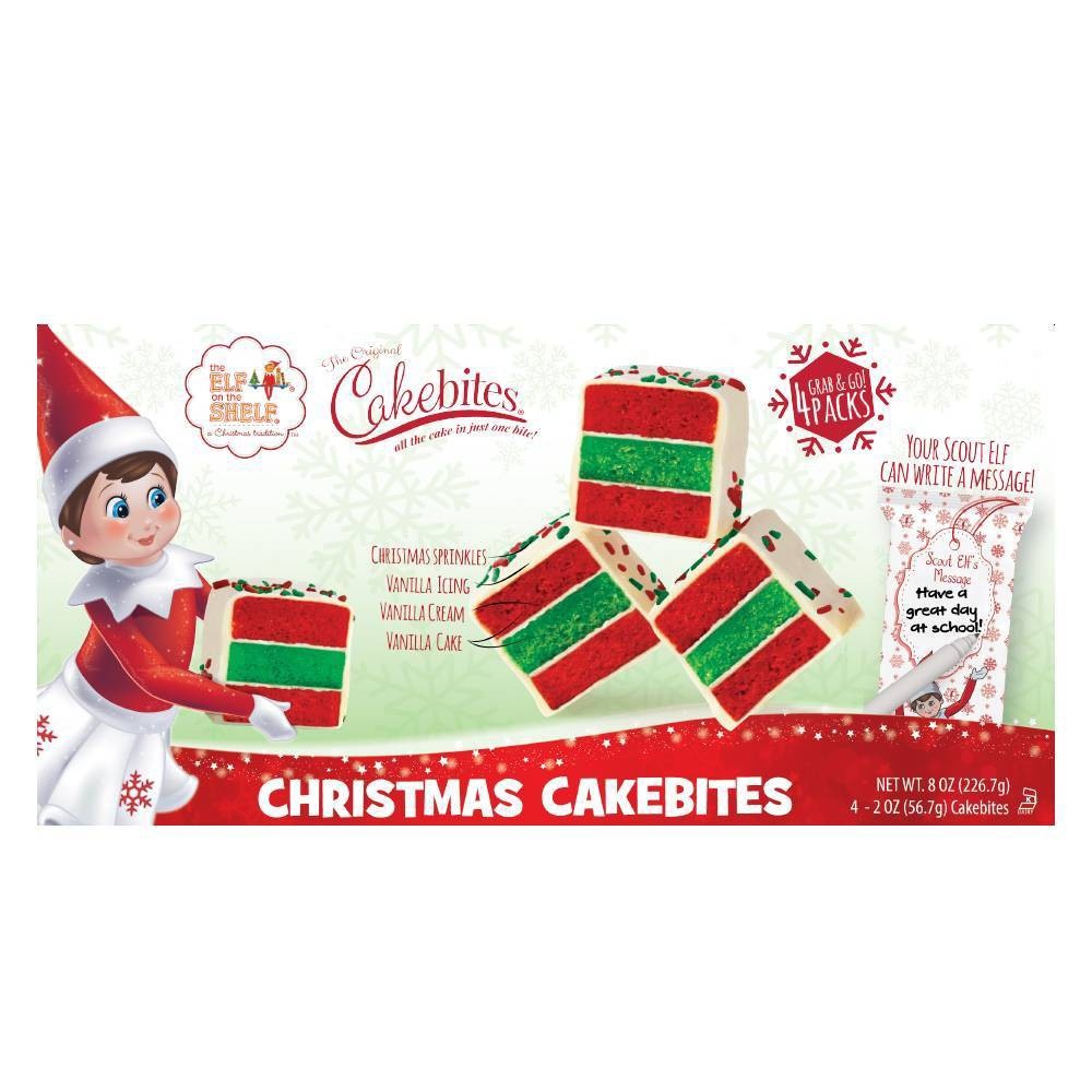 slide 2 of 7, Elf on the Shelf Cakebites Christmas Cake, 8 oz, 4 ct