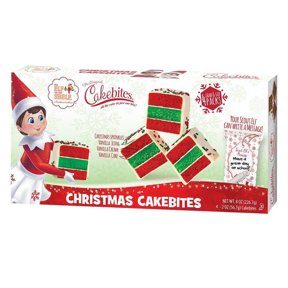slide 1 of 7, Elf on the Shelf Cakebites Christmas Cake, 8 oz, 4 ct