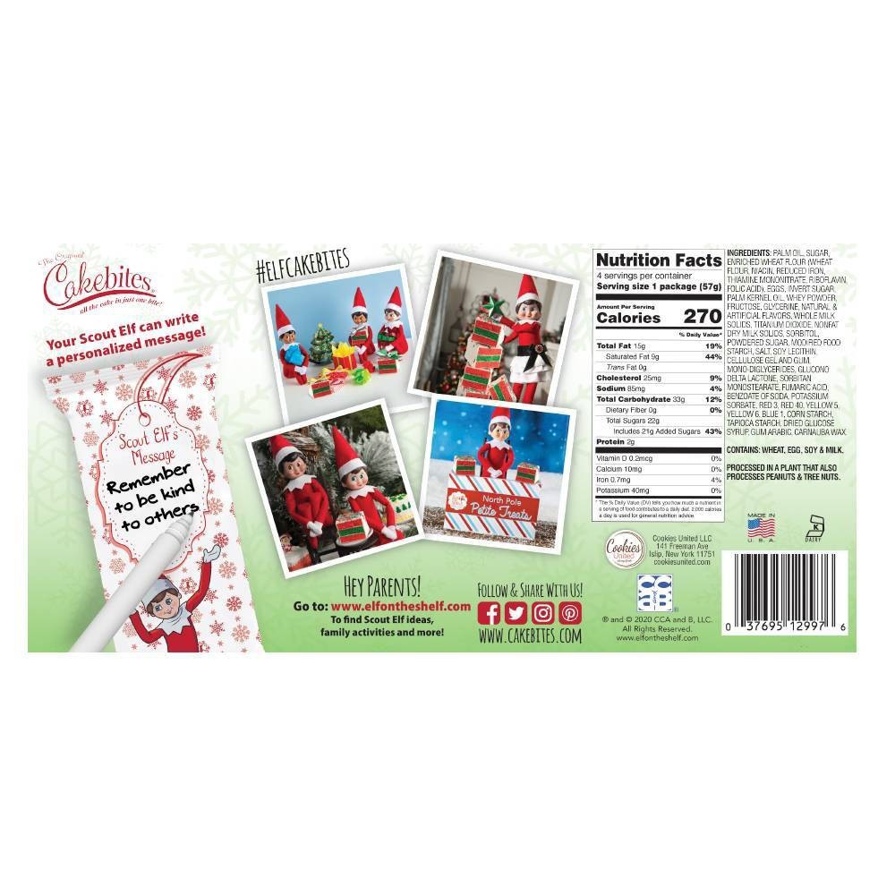 slide 3 of 7, Elf on the Shelf Cakebites Christmas Cake, 8 oz, 4 ct