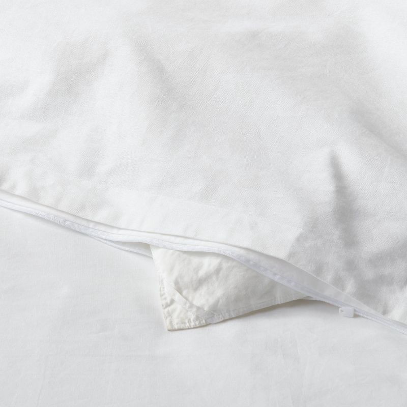 slide 6 of 6, Full/Queen Cotton Linen Chambray Duvet Cover & Sham Set White - Threshold™: OEKO-TEX Certified, Zipper Closure, 1 ct