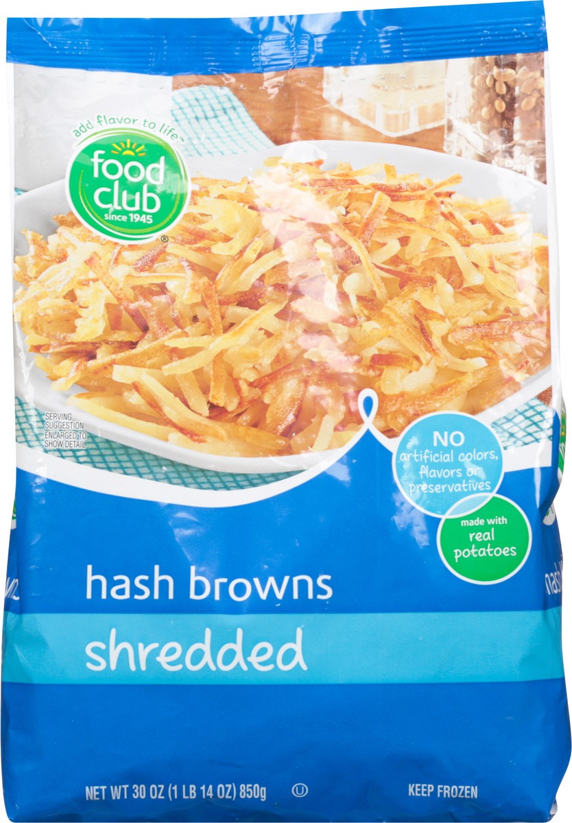 slide 9 of 11, Food Club Shredded Hash Browns, 30 oz