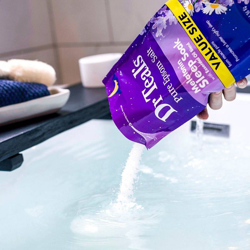 slide 6 of 7, Dr Teal's Epsom Salt Magnesium Soak - Sleep Blend with Melatonin, Lavender & Chamomile - 7lbs, 7 lb