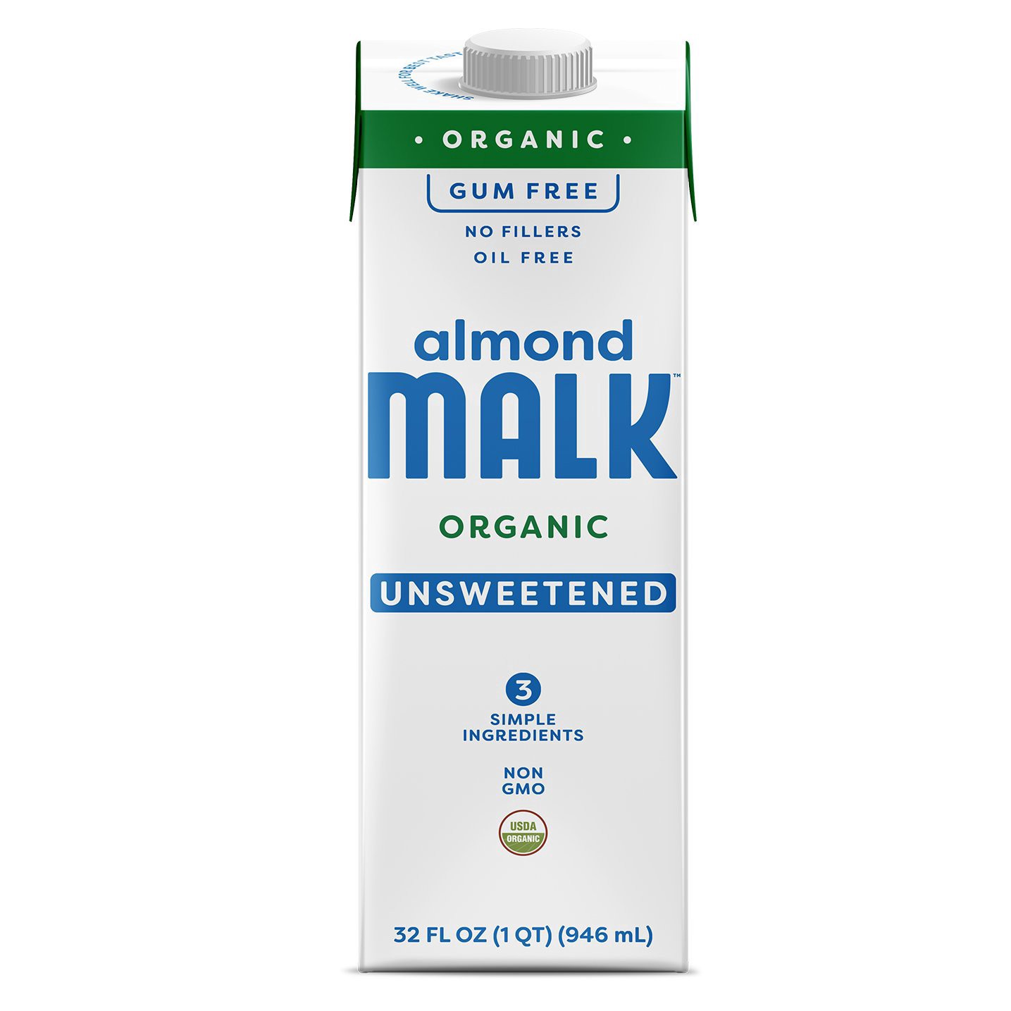 slide 1 of 5, MALK Organics MALK Shelf Stable Unsweetened Almond, 32 oz