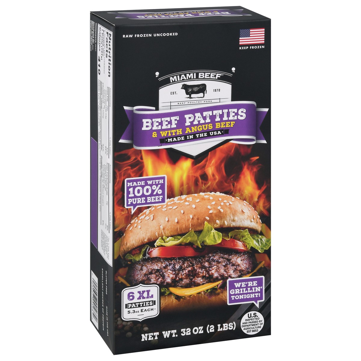 slide 4 of 9, Miami Beef Angus Beef Patties - 32 Oz, 32 oz