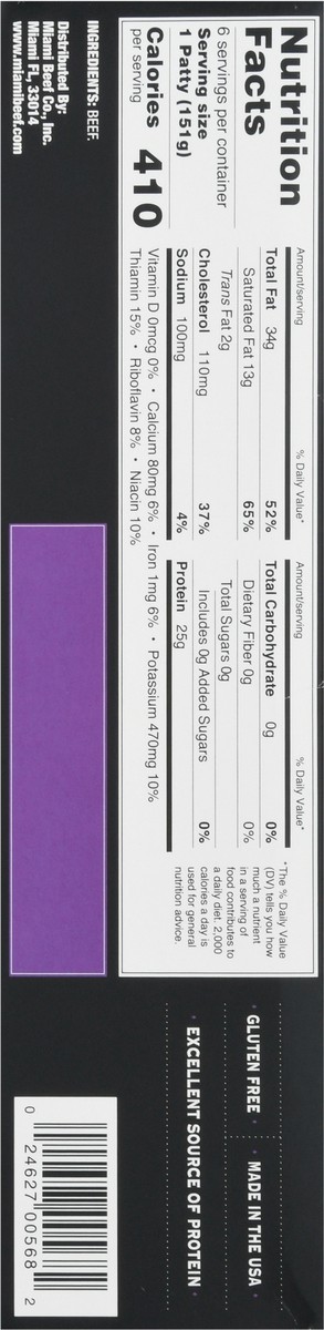 slide 7 of 9, Miami Beef Angus Beef Patties - 32 Oz, 32 oz