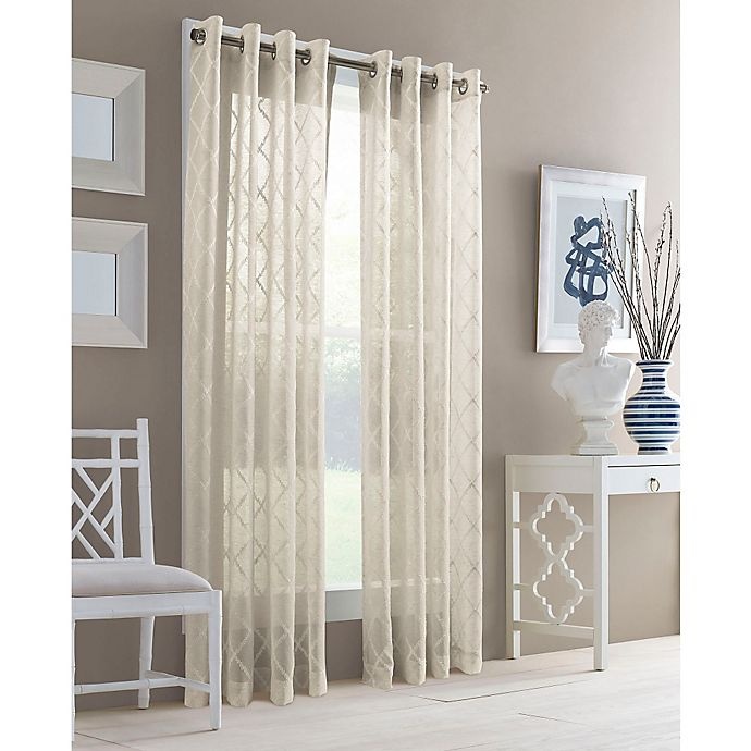 slide 1 of 1, J. Queen New York Adorn Grommet Top Sheer Window Curtain Panel - Natural, 84 in