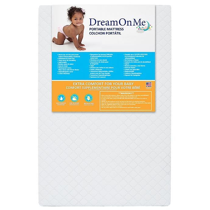 slide 8 of 8, Dream On Me Portable Extra Firm Crib and Toddler Bed Mattress, 1 ct