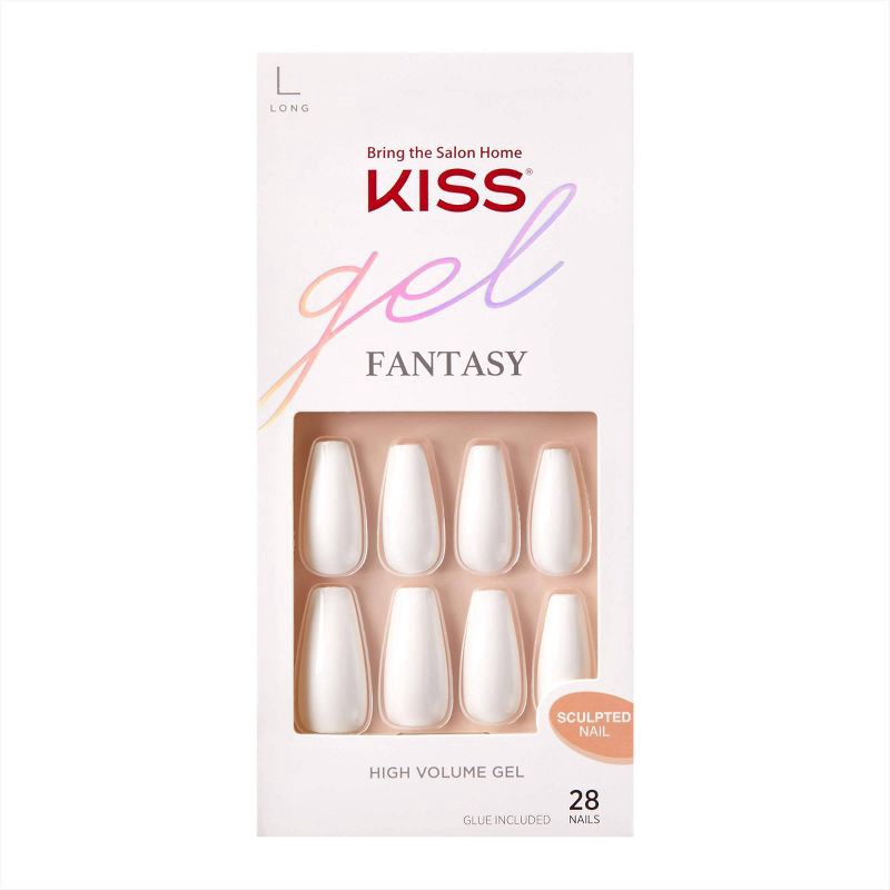 slide 1 of 5, Kiss Nails KISS Gel Fantasy Sculpted Fake Nails - True Color - 28ct, 28 ct