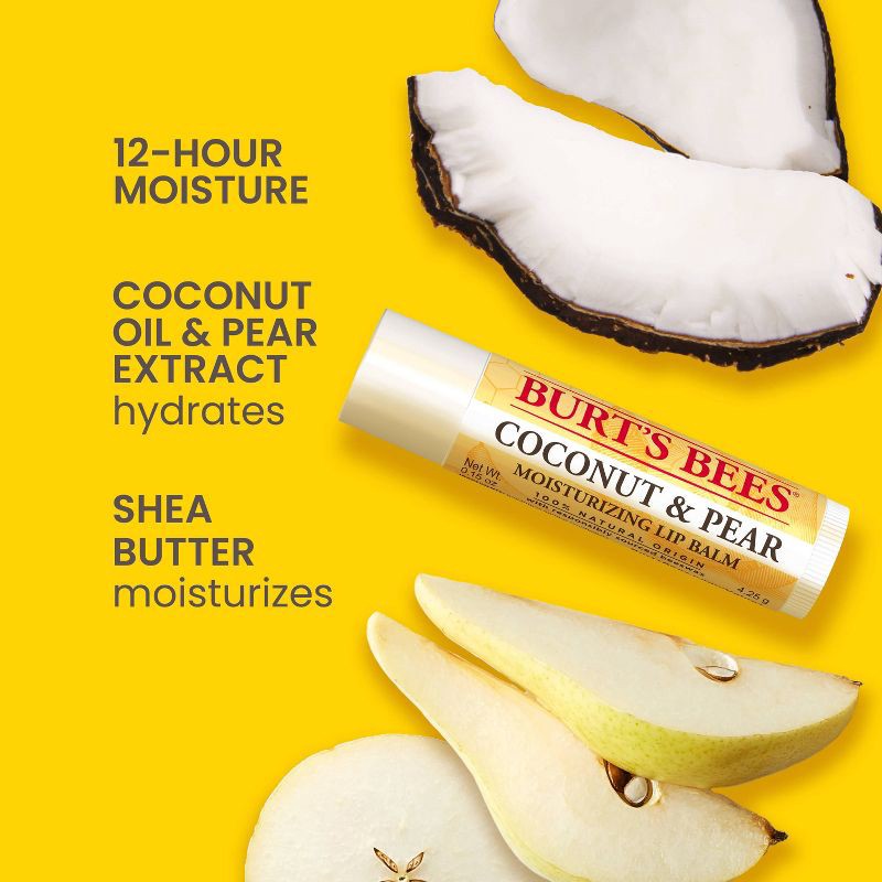 slide 3 of 11, Burt's Bees 100% Natural Origin Moisturizing Lip Balm - Tropical Fruit - 4pk​, 4 ct