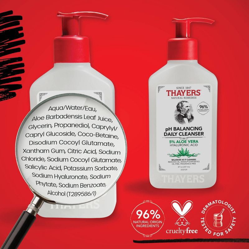 slide 7 of 7, Thayers Natural Remedies pH Balancing Gentle Face Wash with Aloe Vera - 8 fl oz, 8 fl oz