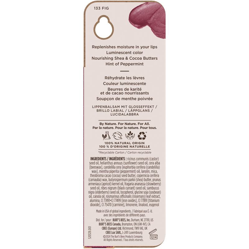 slide 12 of 12, Burt's Bees 100% Natural Origin Lip Shimmer - Fig - 0.09oz​, 0.09 oz