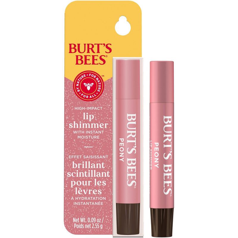 slide 13 of 20, Burt's Bees Lip Shimmer - Peony Blister - 0.09oz, 0.09 oz