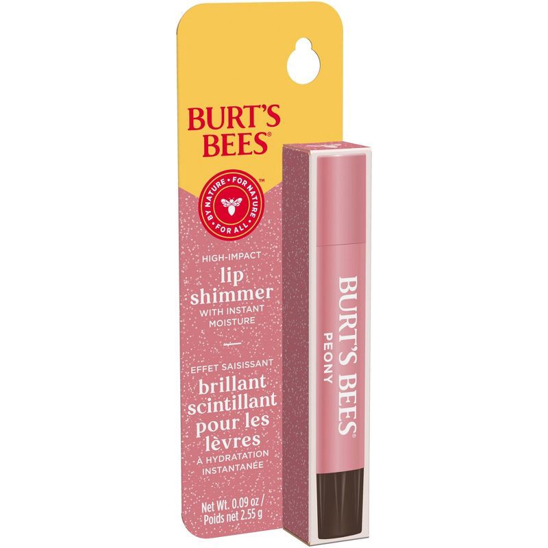 slide 14 of 20, Burt's Bees Lip Shimmer - Peony Blister - 0.09oz, 0.09 oz