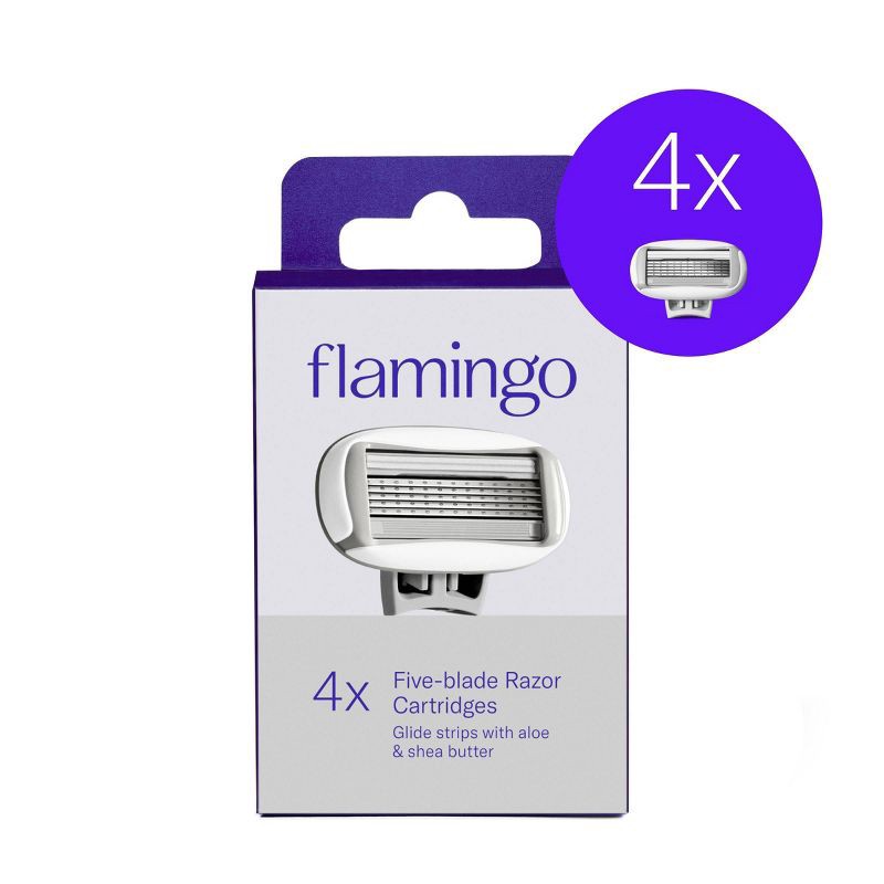 slide 1 of 5, Flamingo Women's Razor Blade Refills - 5-Blade Refill Cartridges - 4ct, 4 ct