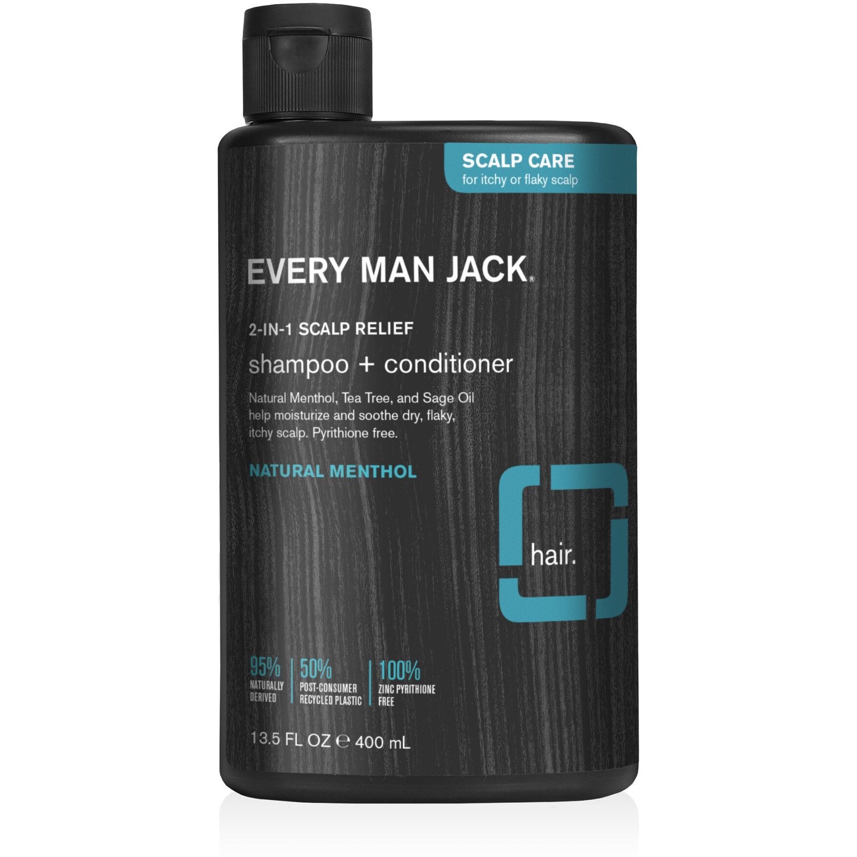 slide 1 of 4, Every Man Jack Men's Scalp Relief 2-in-1 Shampoo and Conditioner with Natural Menthol and Tea Tree - 13.5 fl oz, 13.5 fl oz