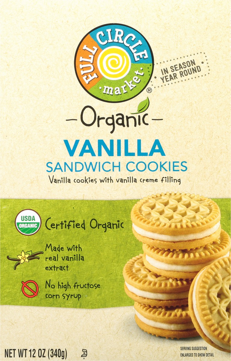 slide 7 of 14, Full Circle Market Organic Vanilla Sandwich Cookies 12 oz, 12 oz