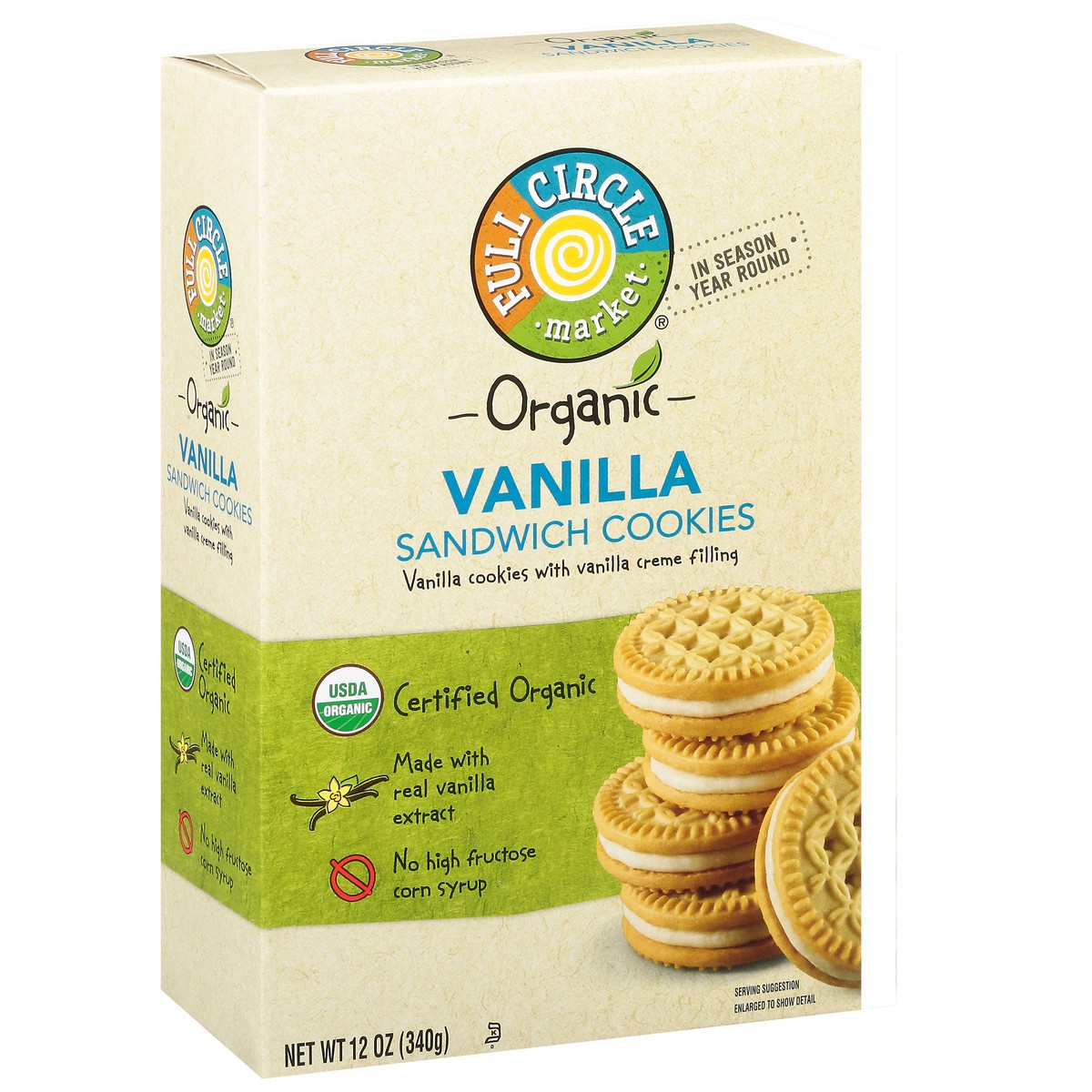 slide 3 of 14, Full Circle Market Organic Vanilla Sandwich Cookies 12 oz, 12 oz
