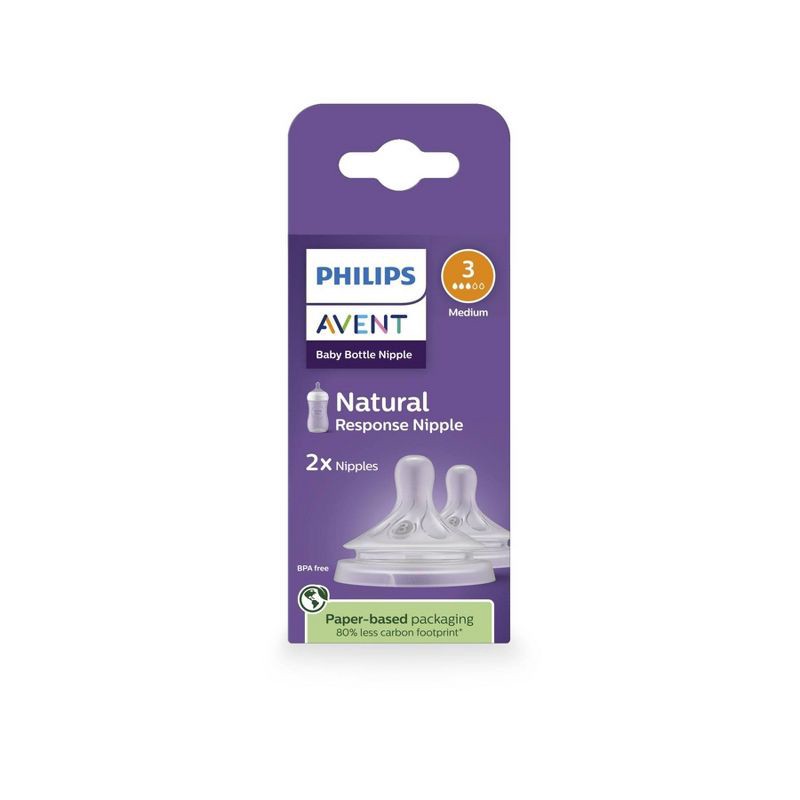 slide 2 of 10, Philips Avent Natural Response Nipples - Medium Flow - Flow 3 - 2pk, 3 pk; 2 ct