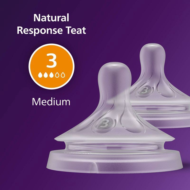 slide 4 of 10, Philips Avent Natural Response Nipples - Medium Flow - Flow 3 - 2pk, 3 pk; 2 ct
