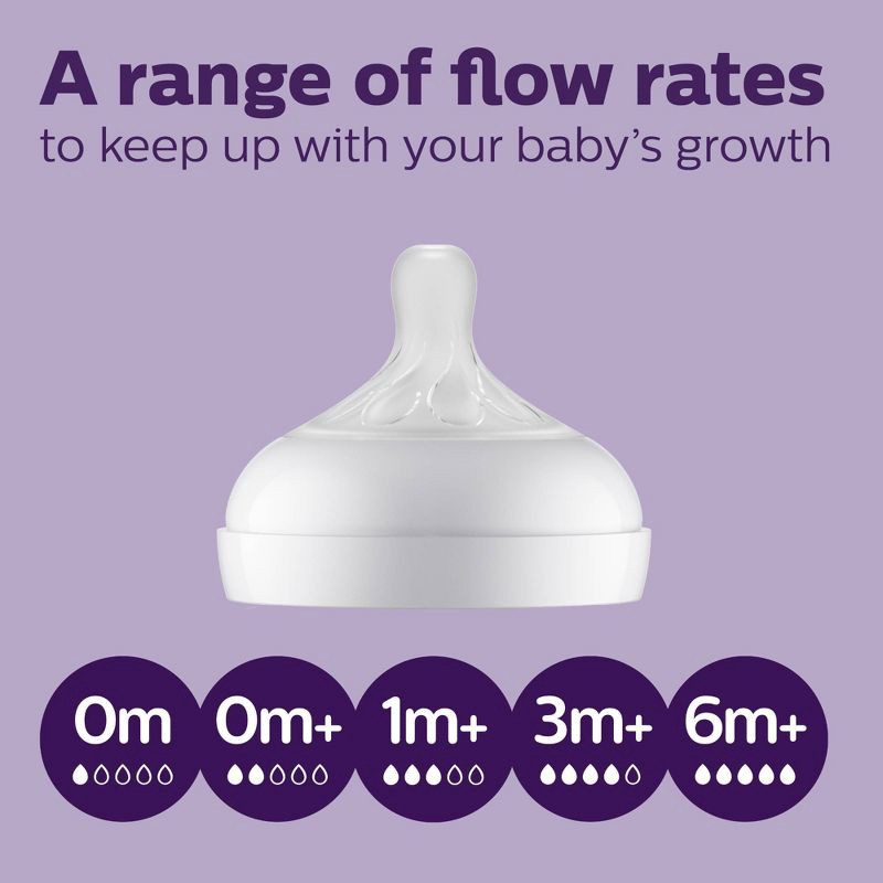 slide 6 of 12, Philips Avent 3pk Glass Natural Baby Bottle with Natural Response Nipple - Clear - 8oz, 3 ct; 8 oz