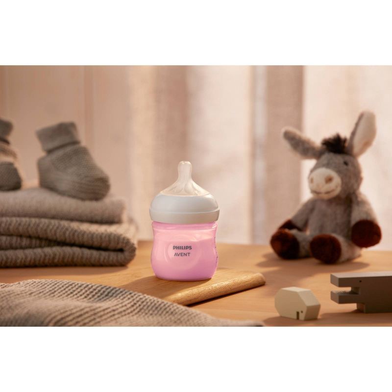 slide 7 of 11, Philips Avent Natural Baby Bottle with Natural Response Nipple - Pink - 4oz, 4 oz