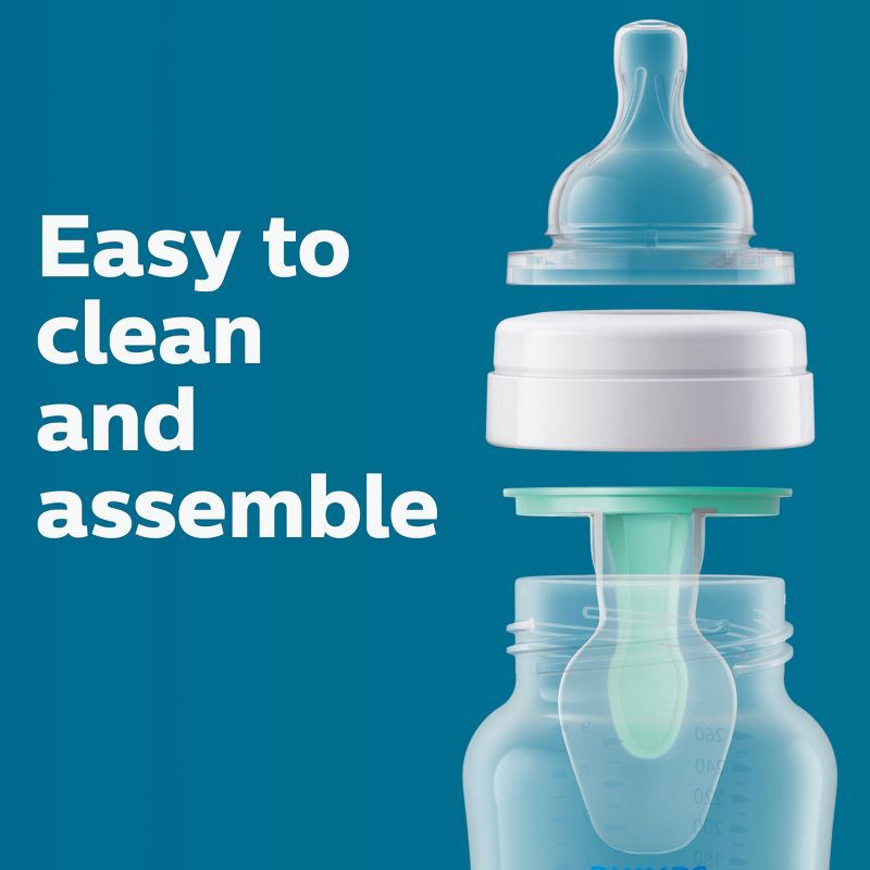 slide 8 of 23, Philips Avent 3pk Anti-Colic Bottle with AirFree Vent - Clear - 9oz, 3 ct; 9 oz