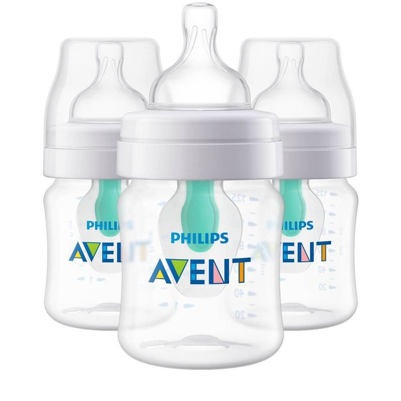slide 1 of 16, Philips Avent 3pk Anti-Colic Baby Bottle with AirFree Vent - Clear - 4oz, 3 ct; 4 oz