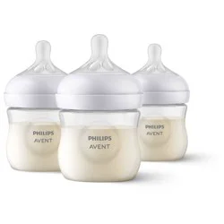Philips Avent 3pk Natural Baby Bottle with Natural Response Nipple - Clear - 4oz