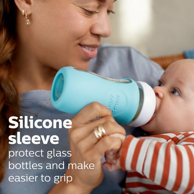 slide 7 of 16, Philips Avent Glass Natural Bottle with Natural Response Nipple Baby Set - 7pc, 7 ct