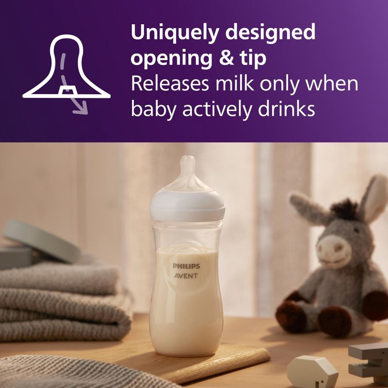 slide 13 of 21, Philips Avent Natural Baby Bottle with Natural Response Nipple - Clear - 11oz, 11 oz