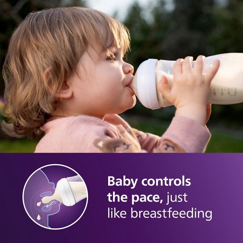 slide 11 of 21, Philips Avent Natural Baby Bottle with Natural Response Nipple - Clear - 11oz, 11 oz