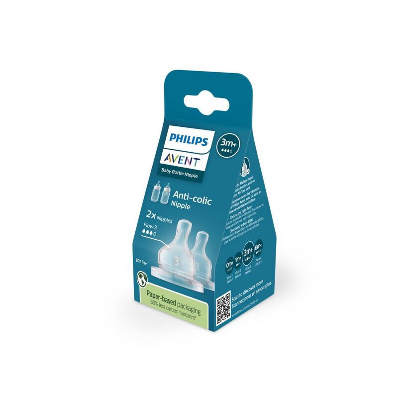 slide 2 of 9, Philips Avent Anti-Colic Nipples - Flow 3 - 2pk, 3 pk; 2 ct