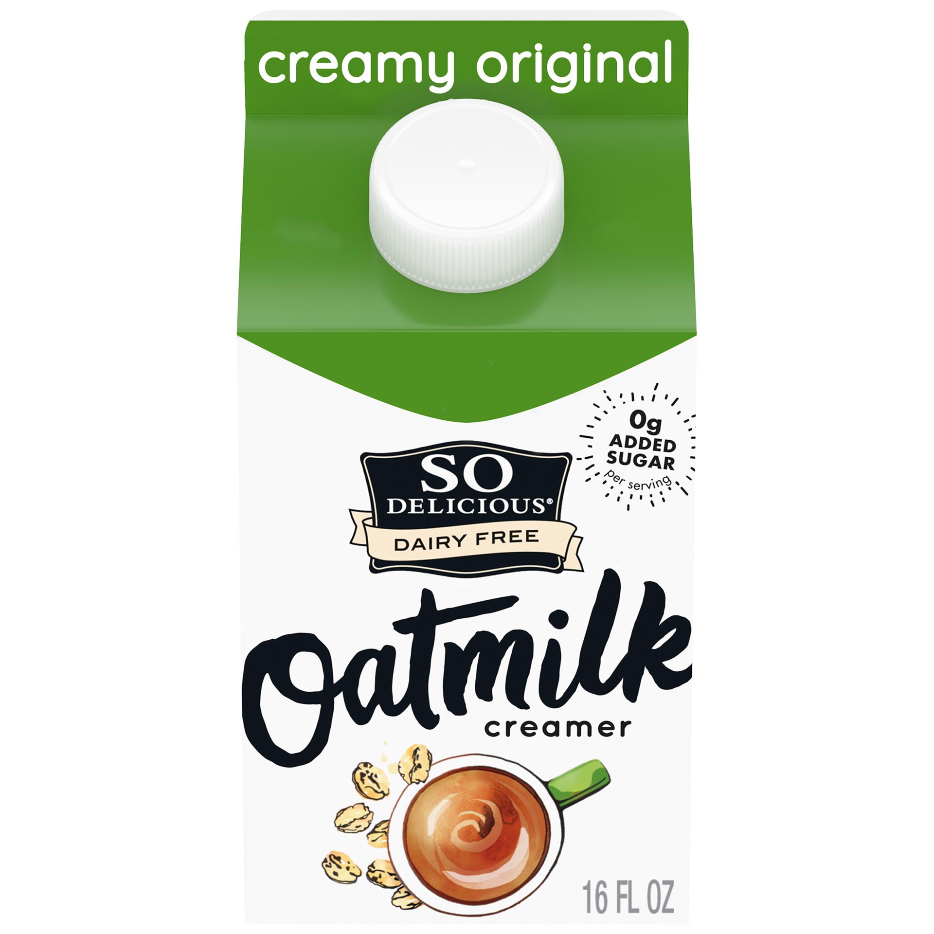 slide 1 of 6, So Delicious Dairy Free Oatmilk Creamer, Creamy Original, Dairy-Free, Gluten-Free, Vegan, Non-GMO Project Verified, 1 Pint, 16 fl oz